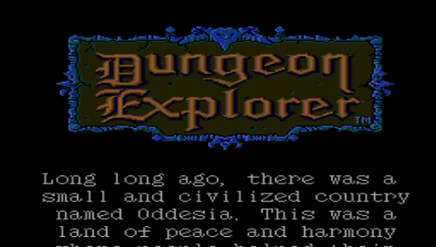 Dungeon Explorer: Meiyaku no Tobira title screen for PSP